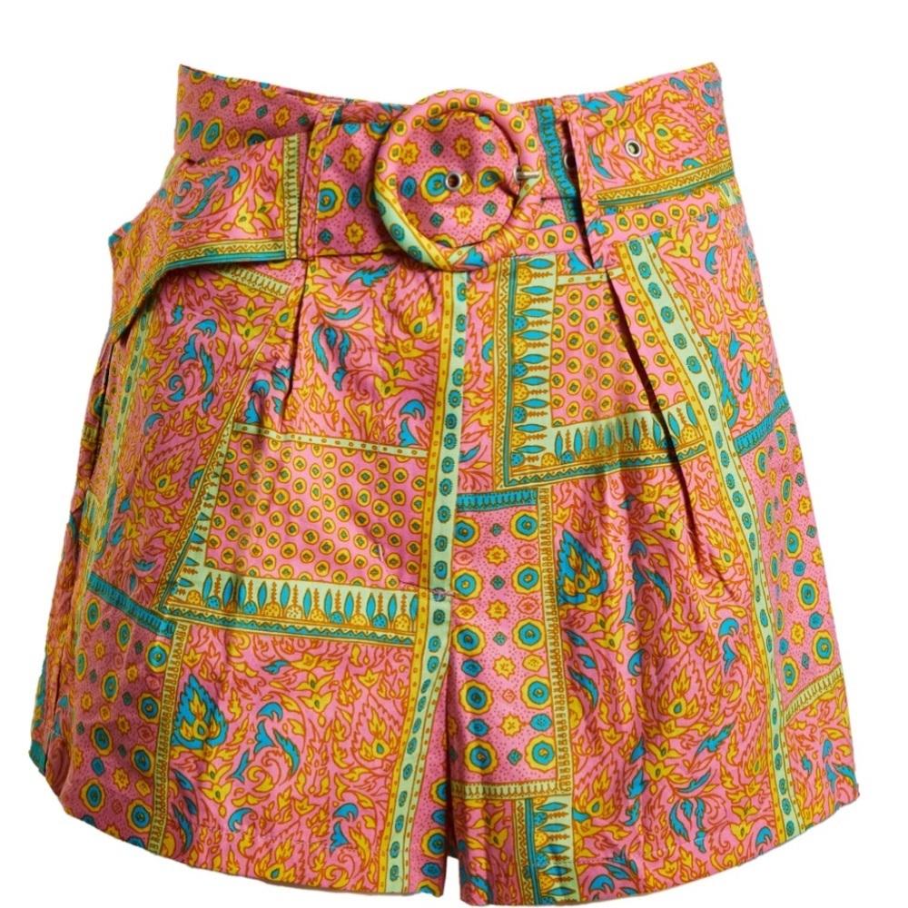 Glamorous  Care High Waist Shorts in Pink and Green nwt sz 10